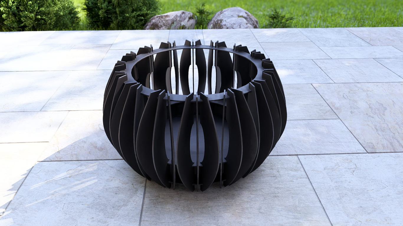 Braciere Sfera Nera V2. File DXF, SVG per taglio plasma, laser. Фото 11