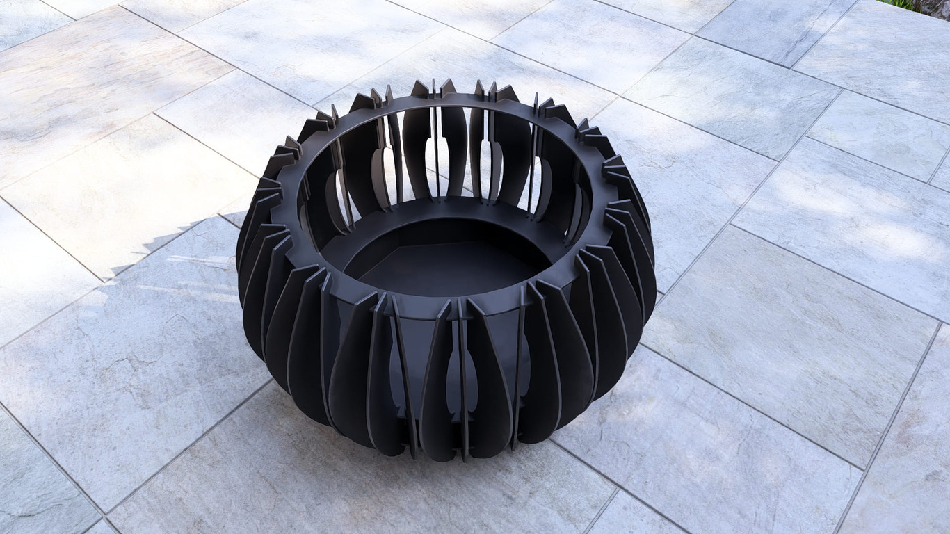 Braciere Sfera Nera V2. File DXF, SVG per taglio plasma, laser. Фото 13