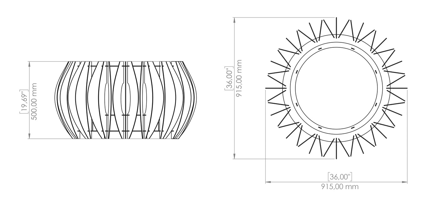 Braciere Sfera Nera V2. File DXF, SVG per taglio plasma, laser. Фото 16