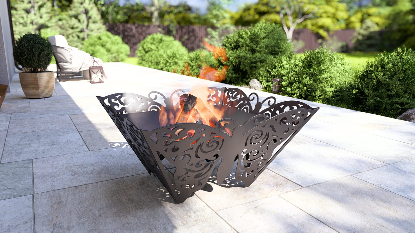 Butterfly Fire Pit. DXF, SVG files for plasma, laser cutting. Фото 3