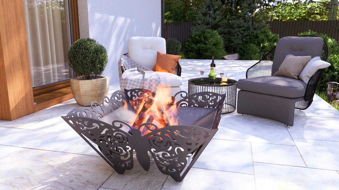 Butterfly Fire Pit. DXF, SVG files for plasma, laser cutting. Фото 4