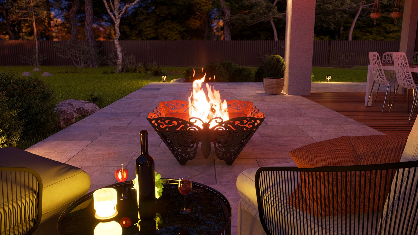 Butterfly Fire Pit. DXF, SVG files for plasma, laser cutting. Фото 6