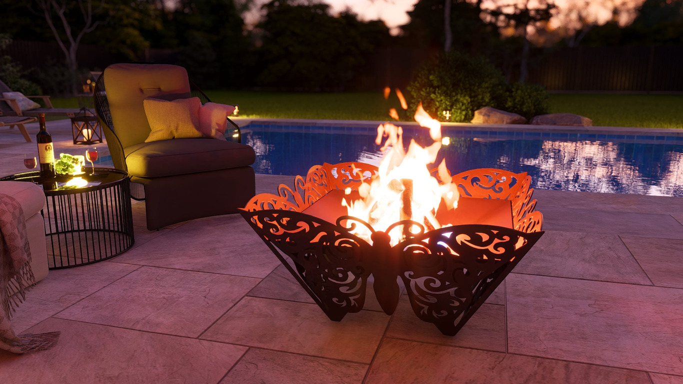 Butterfly Fire Pit. DXF, SVG files for plasma, laser cutting. Фото 7