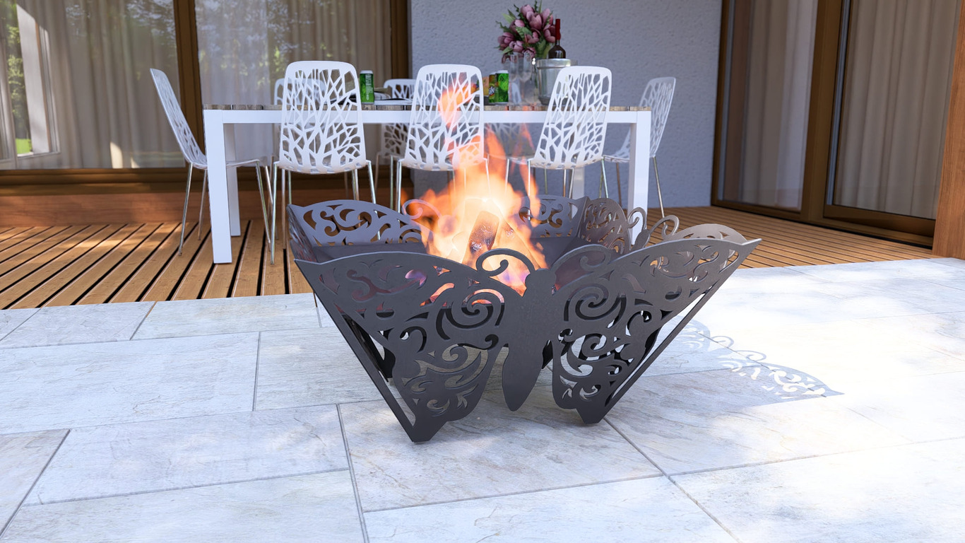 Butterfly Fire Pit. DXF, SVG files for plasma, laser cutting. Фото 8