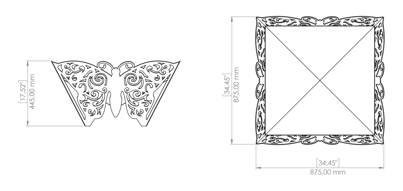 Butterfly Fire Pit. DXF, SVG files for plasma, laser cutting. Фото 17