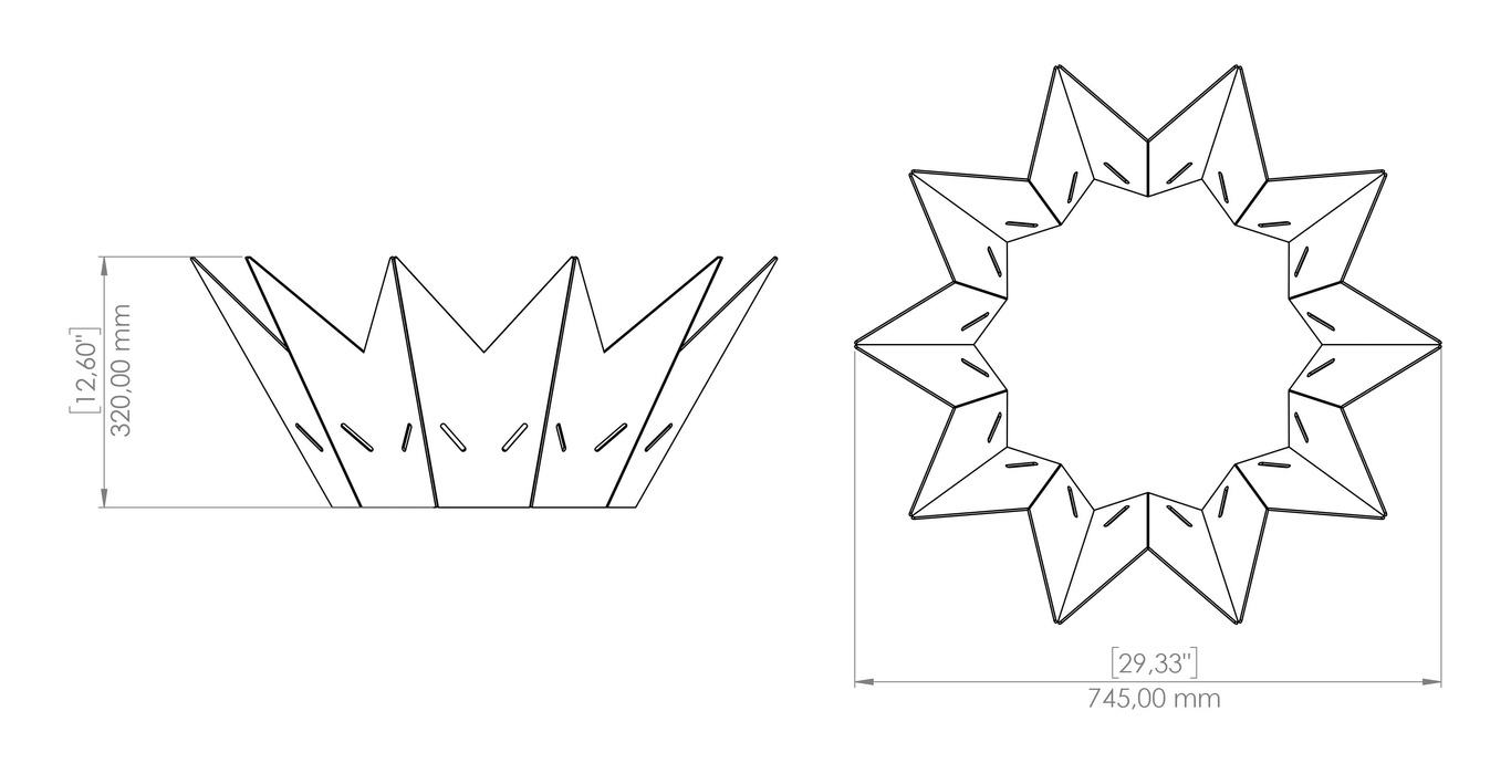 Brasero Couronne V1. Fichiers DXF, SVG pour découpe plasma et laser. Фото 16