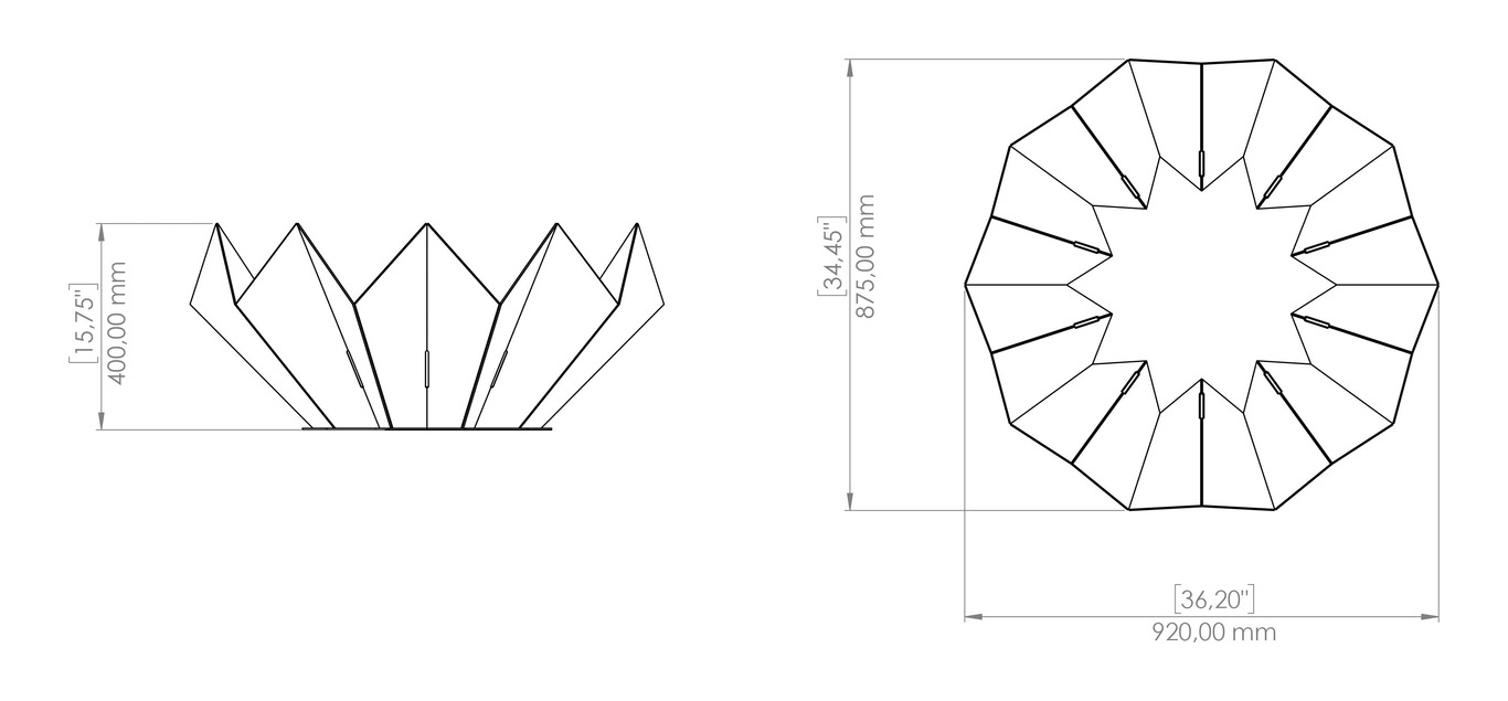 Braciere Fiore di Cristallo. File DXF, SVG per taglio plasma, laser. Фото 16