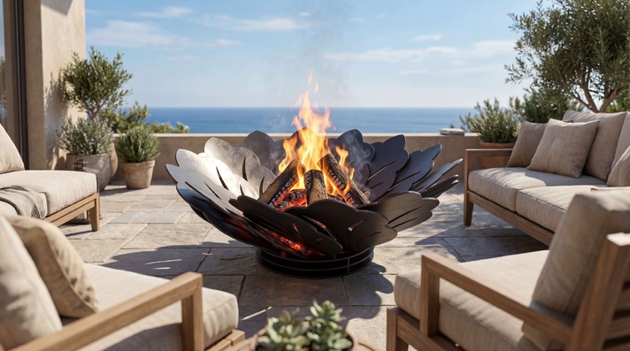 Flower Fire Pit V1. DXF, SVG files for plasma, laser cutting