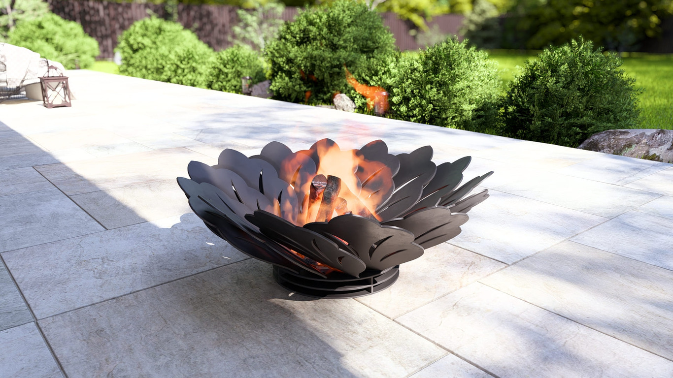 Flower Fire Pit V1. DXF, SVG files for plasma, laser cutting. Фото 3