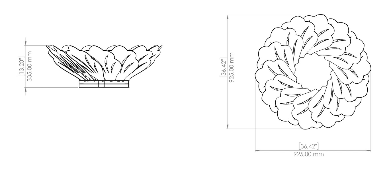 Flower Fire Pit V1. DXF, SVG files for plasma, laser cutting. Фото 17
