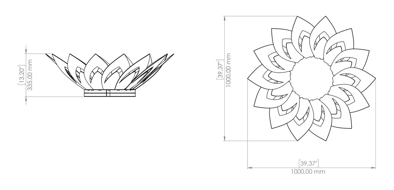 Brasero Flor V2. Archivos SVG y DXF para corte plasma y láser. Фото 18