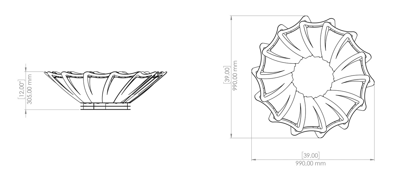Brasero Flor V3. Archivos SVG y DXF para corte plasma y láser. Фото 17