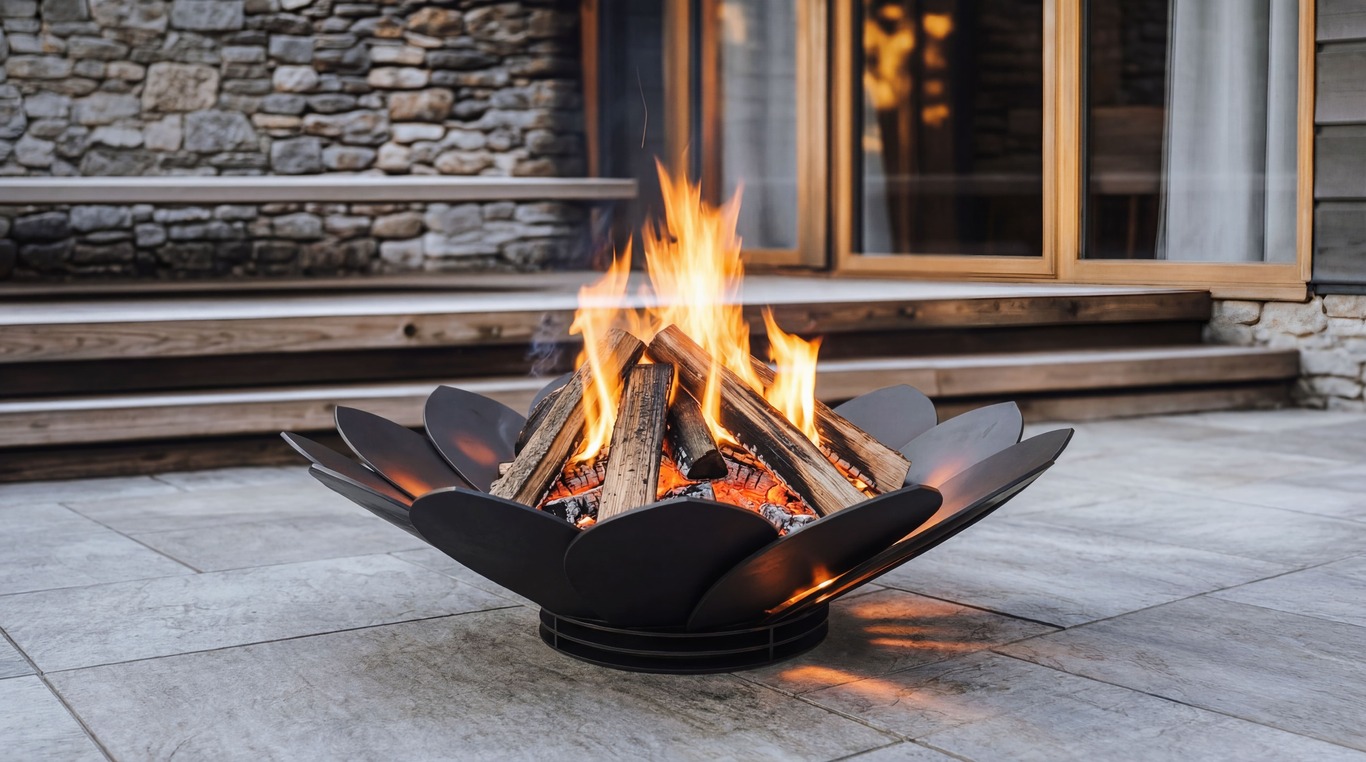 Flower Fire Pit V4. DXF, SVG files for plasma, laser cutting