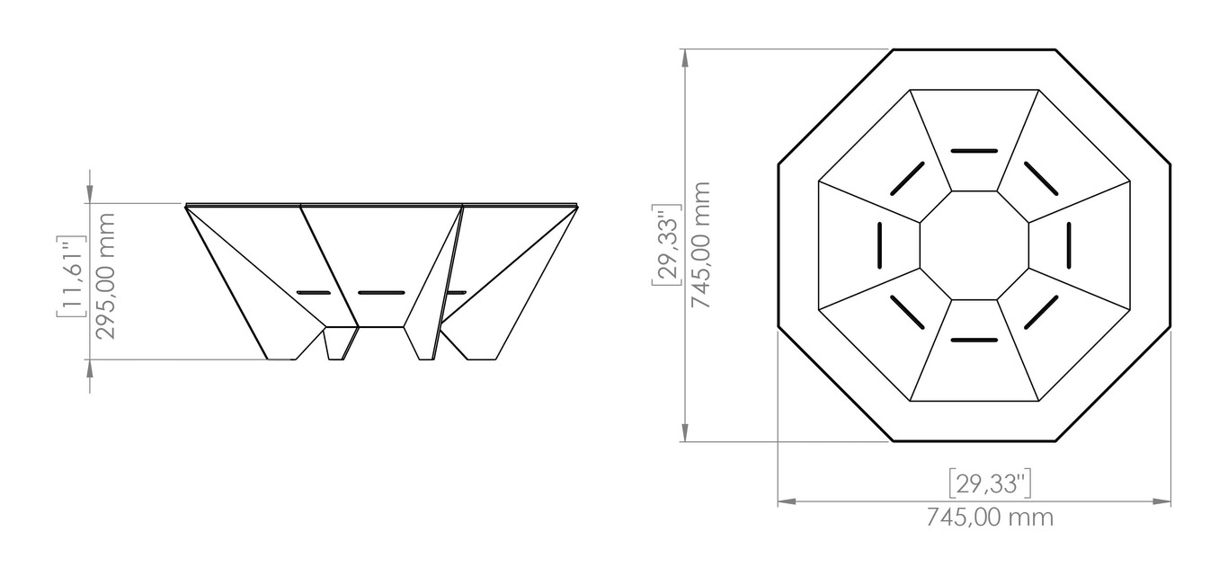 Brasero hexagonal con patas planas. Archivos SVG y DXF para corte plasma y láser. Фото 16