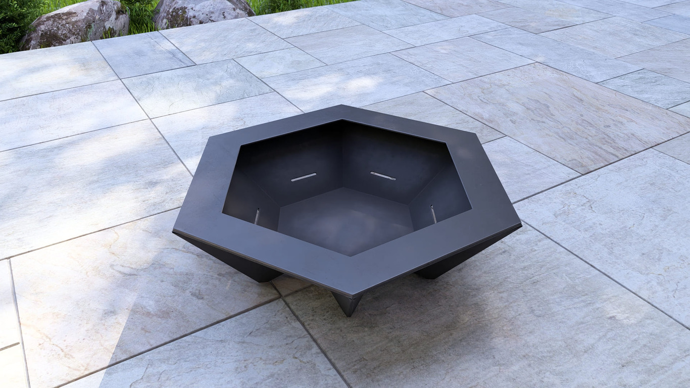 Brasero hexagonal con patas triangulares V1. Archivos SVG y DXF para corte plasma y láser. Фото 11