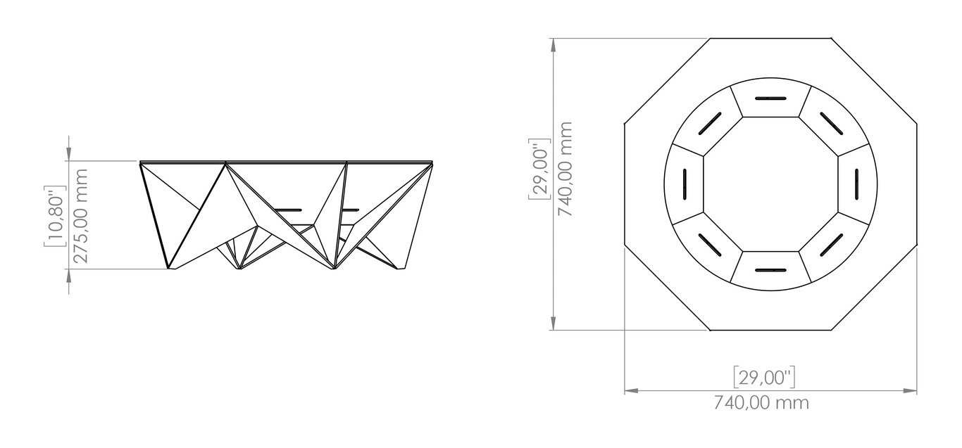 Braciere ottagonale Moderno V1. File DXF, SVG per taglio plasma, laser. Фото 16