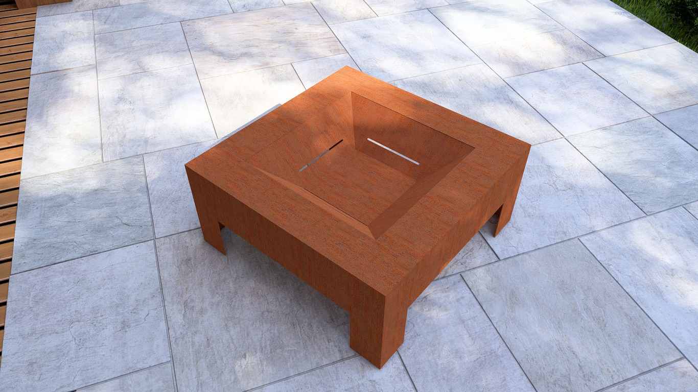 Modern Square Fire Pit V1. DXF, SVG files for plasma, laser cutting. Фото 12