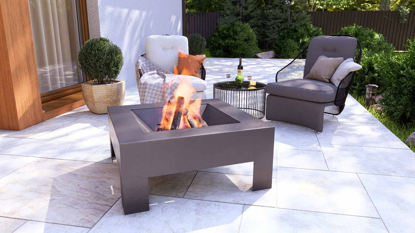Modern Square Fire Pit V1. DXF, SVG files for plasma, laser cutting. Фото 3