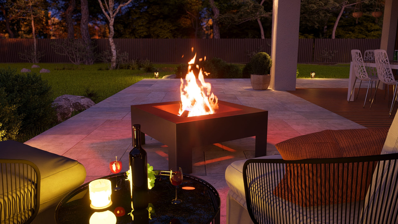 Modern Square Fire Pit V1. DXF, SVG files for plasma, laser cutting. Фото 5