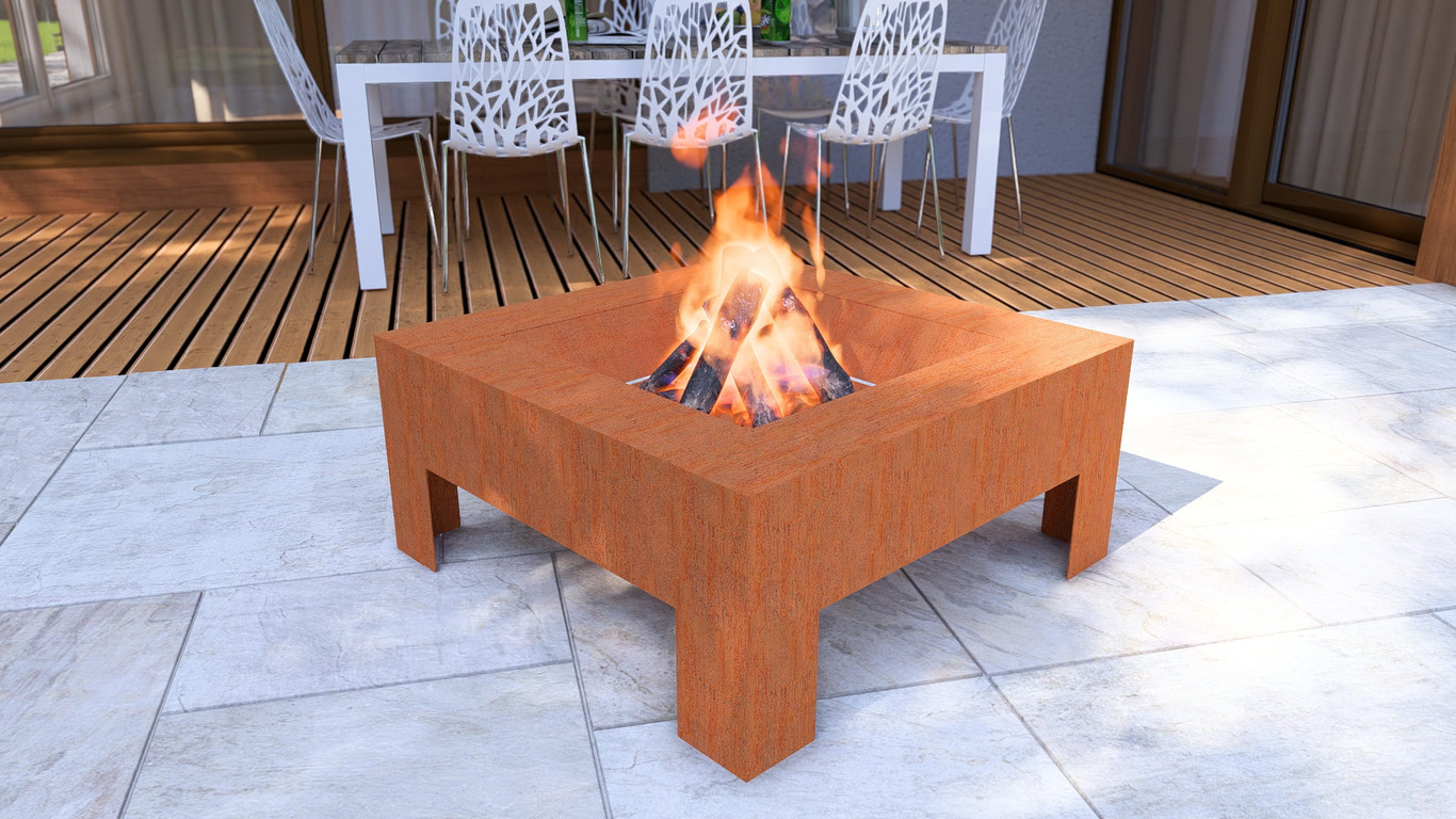 Modern Square Fire Pit V1. DXF, SVG files for plasma, laser cutting. Фото 7
