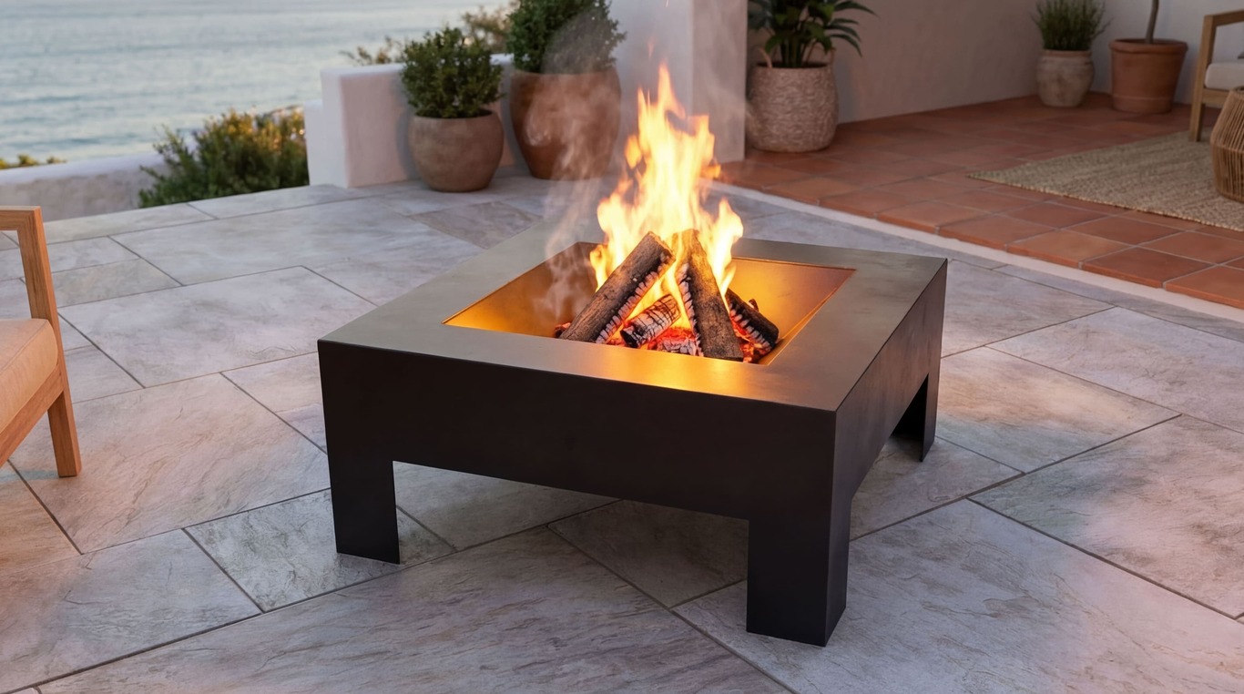 Modern Square Fire Pit V1. DXF, SVG files for plasma, laser cutting