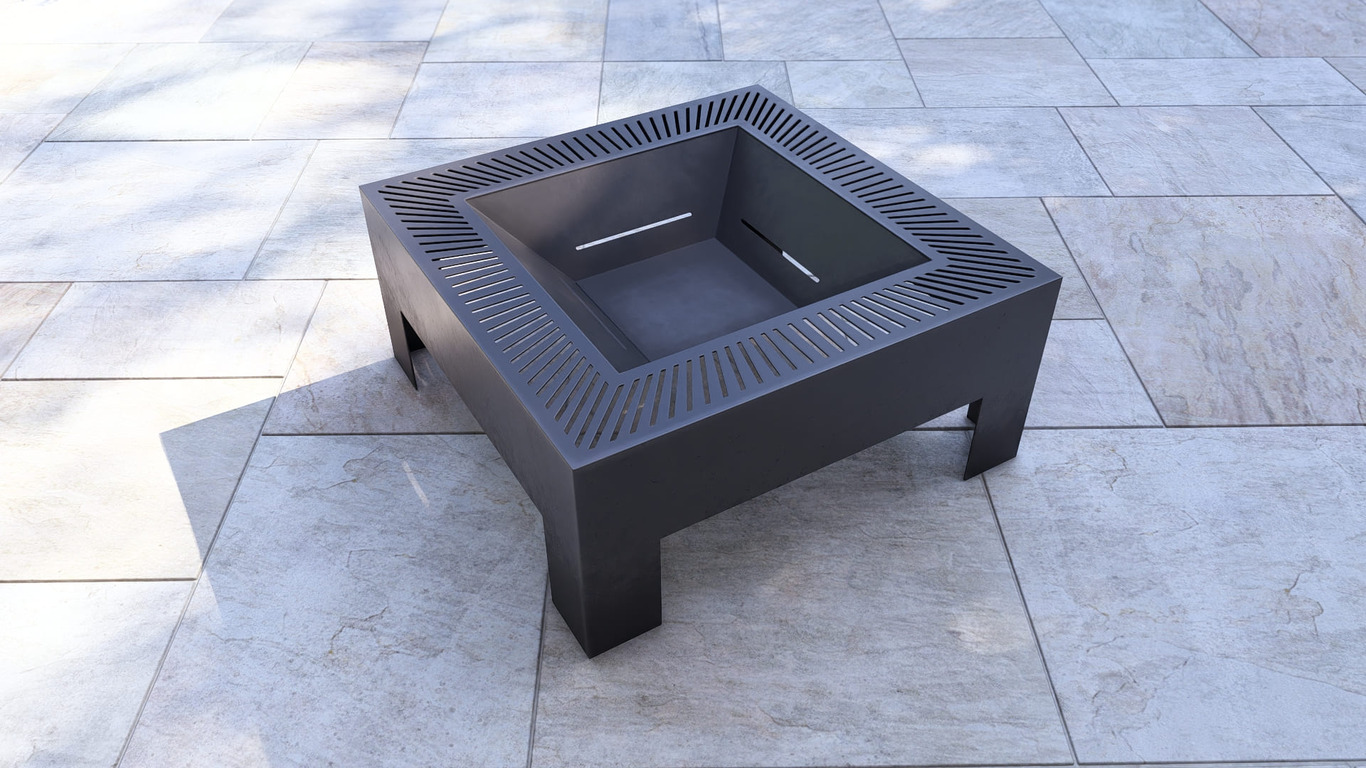 Modern Square Fire Pit V2. DXF, SVG files for plasma, laser cutting. Фото 11