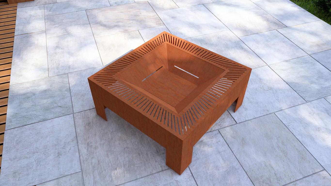 Modern Square Fire Pit V2. DXF, SVG files for plasma, laser cutting. Фото 13