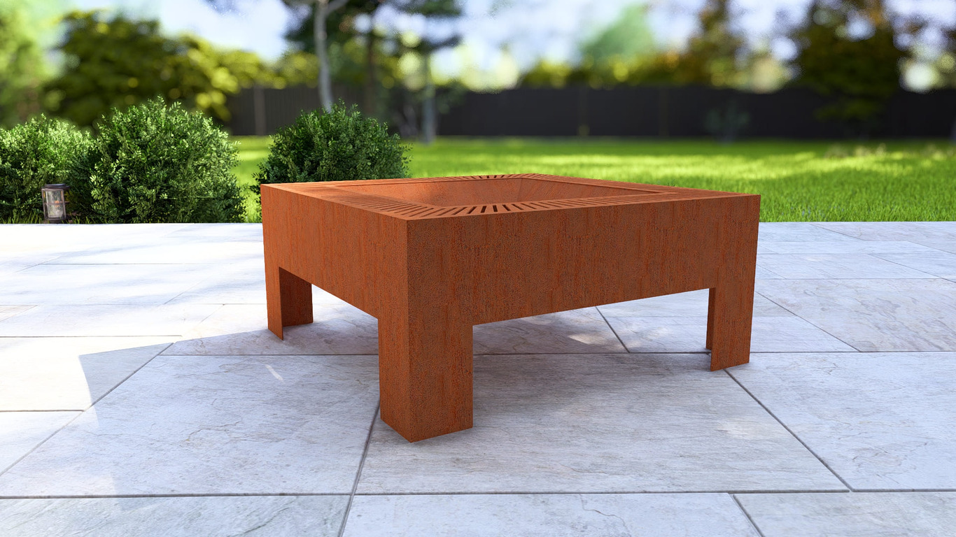 Modern Square Fire Pit V2. DXF, SVG files for plasma, laser cutting. Фото 14