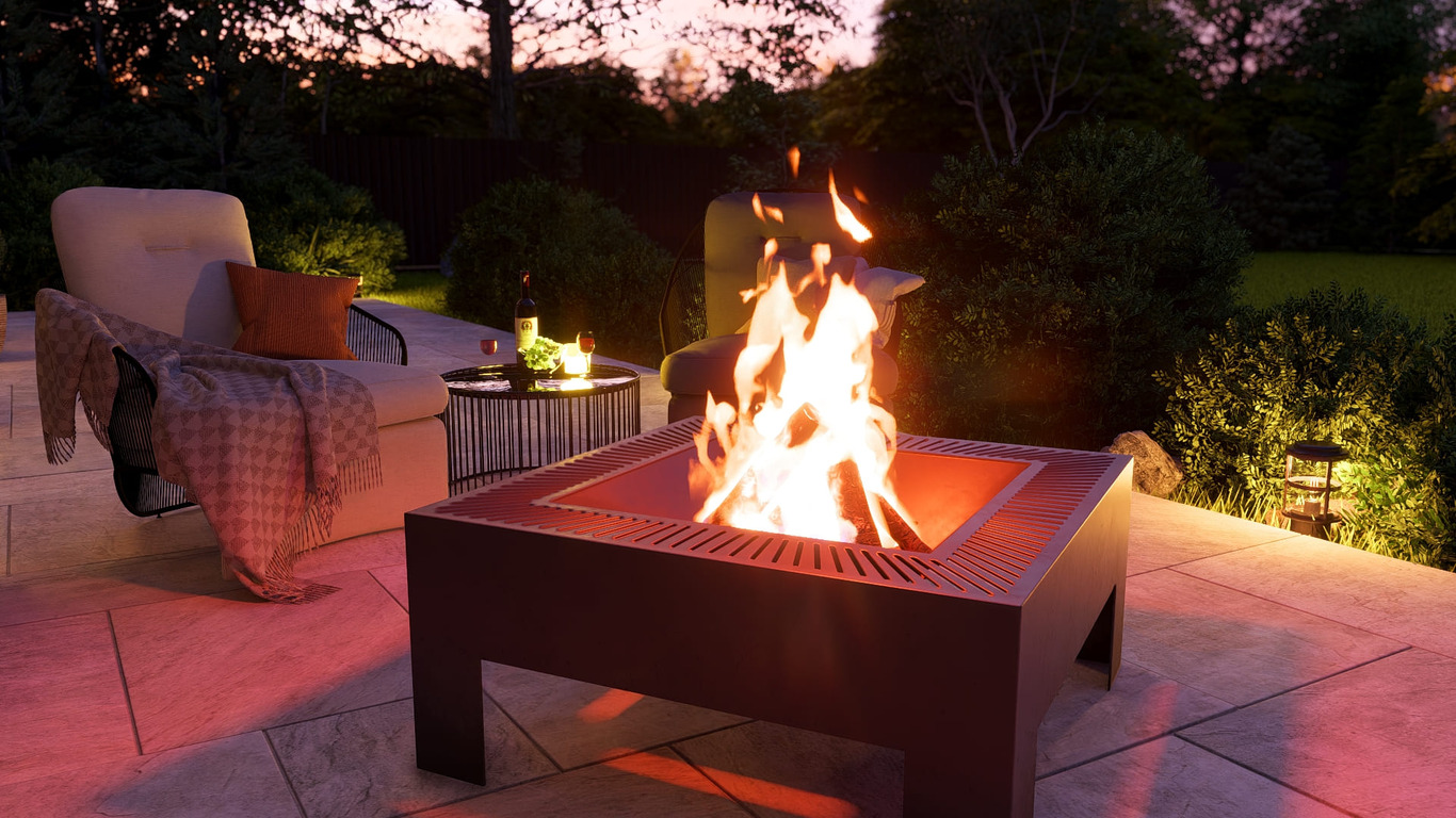 Modern Square Fire Pit V2. DXF, SVG files for plasma, laser cutting. Фото 7
