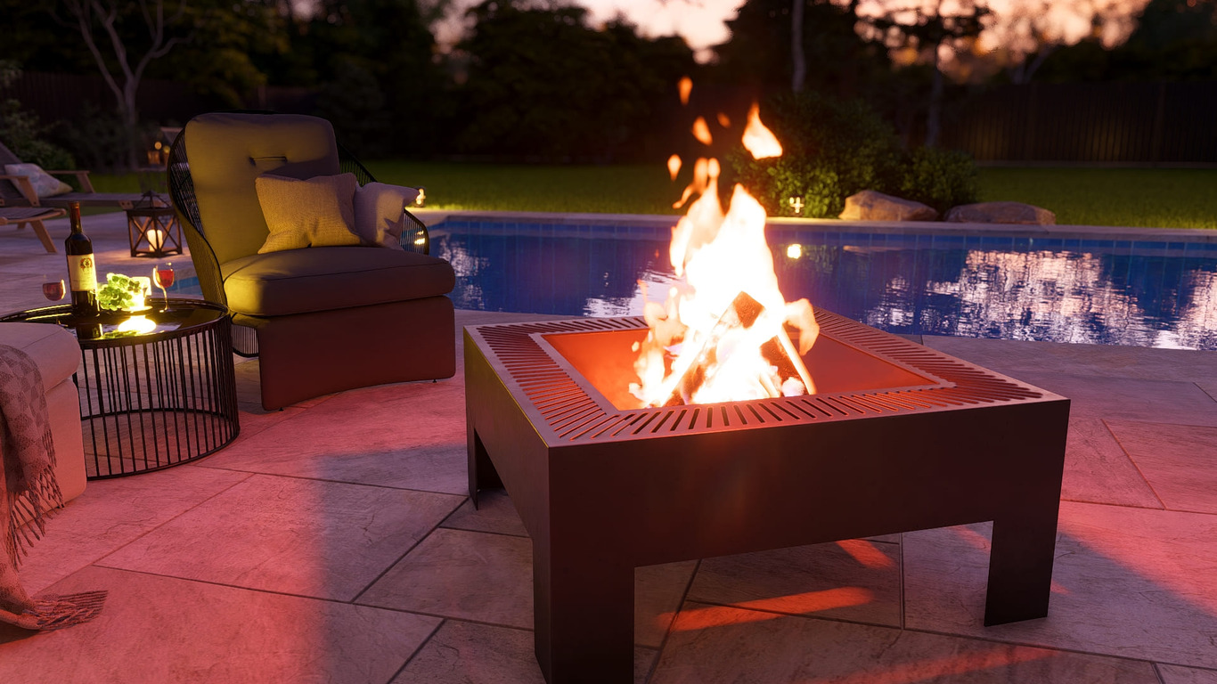 Modern Square Fire Pit V2. DXF, SVG files for plasma, laser cutting. Фото 6