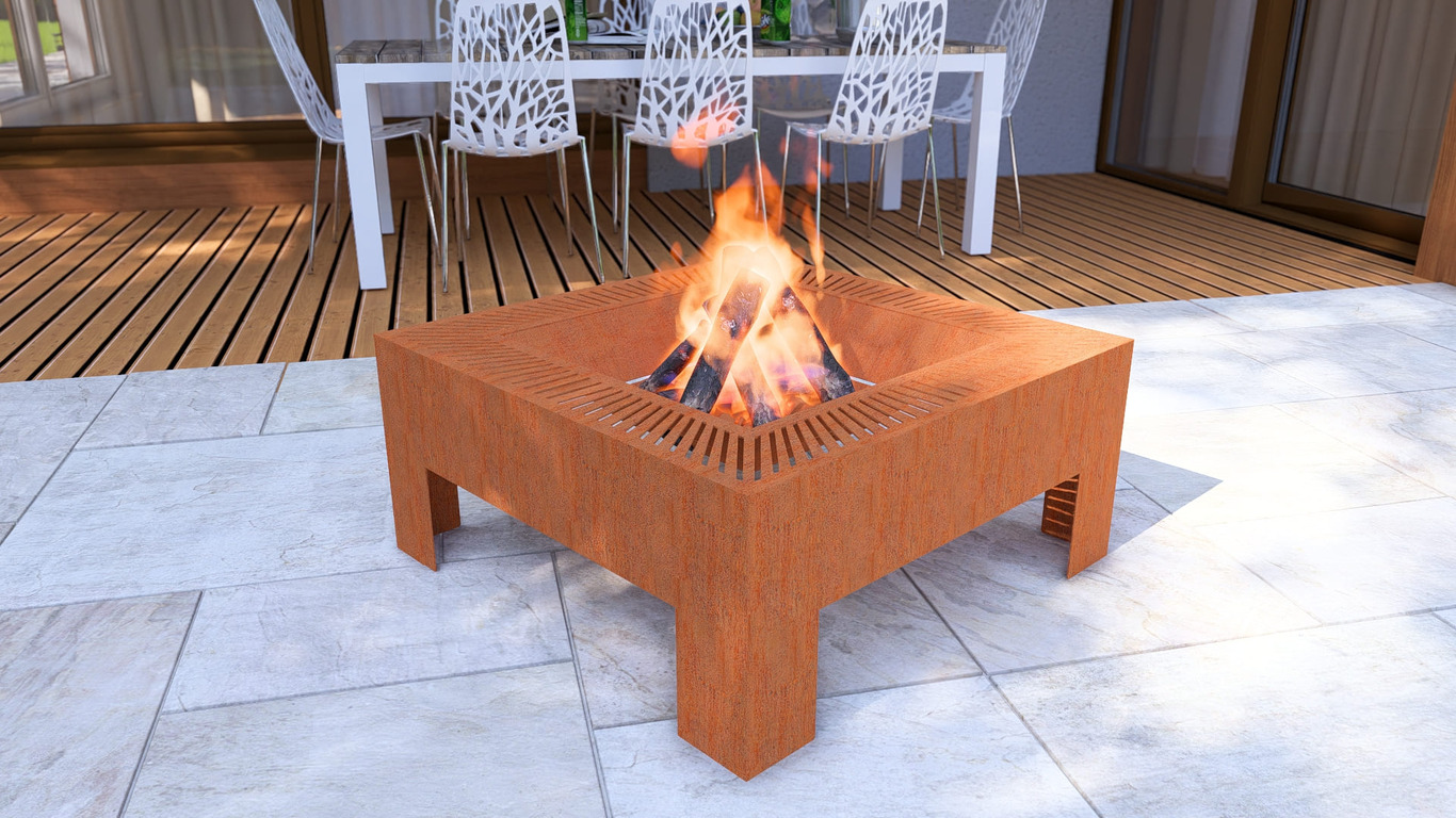 Modern Square Fire Pit V2. DXF, SVG files for plasma, laser cutting. Фото 8