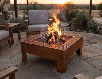 Modern Square Fire Pit V2. DXF, SVG files for plasma, laser cutting
