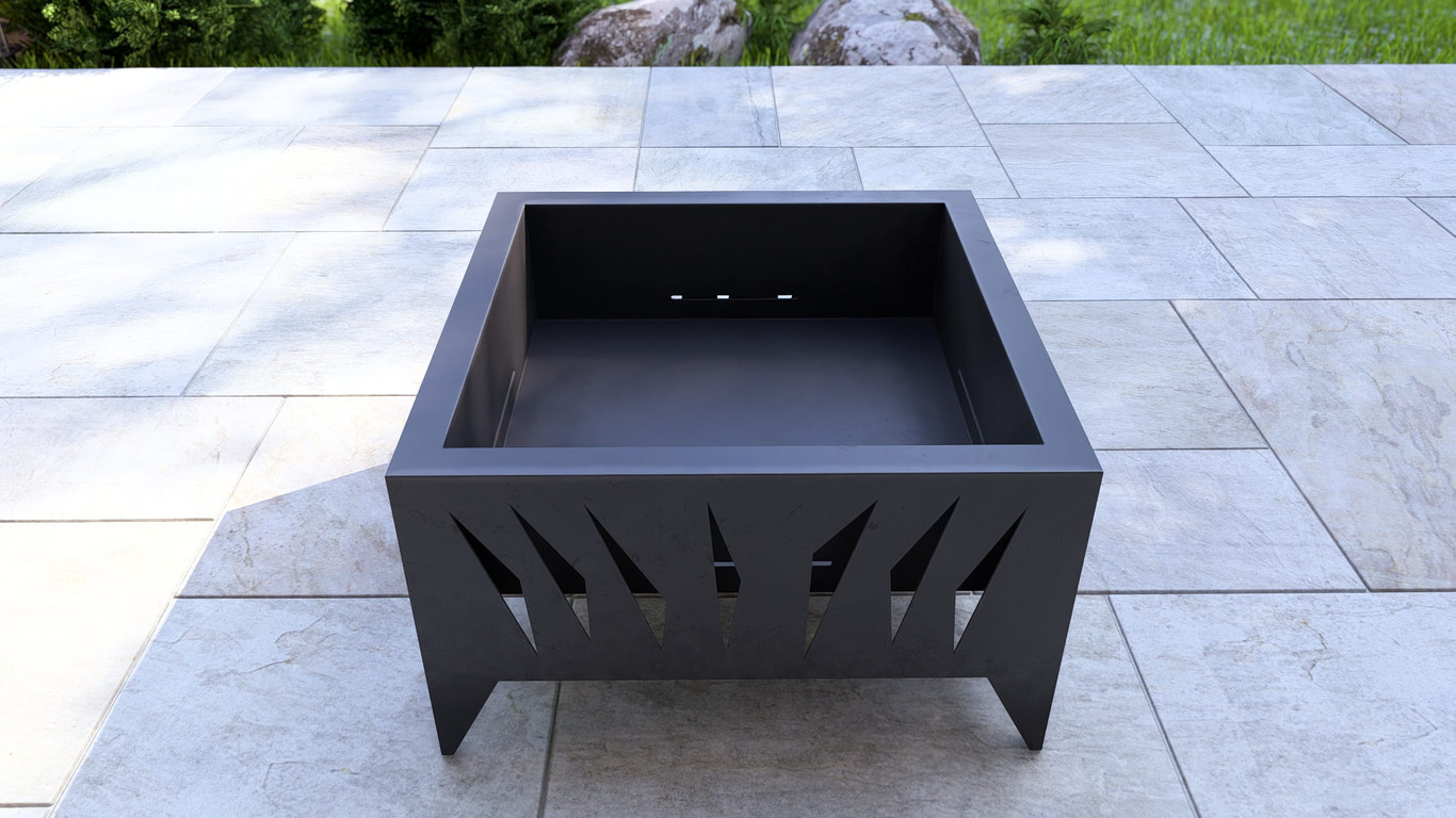 Modern Square Fire Pit V3. DXF, SVG files for plasma, laser cutting. Фото 11