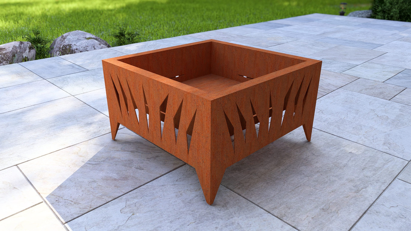 Modern Square Fire Pit V3. DXF, SVG files for plasma, laser cutting. Фото 13