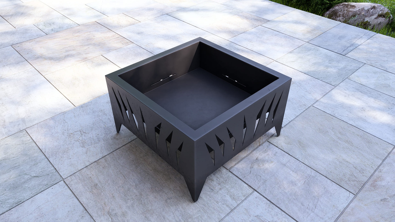 Modern Square Fire Pit V3. DXF, SVG files for plasma, laser cutting. Фото 14