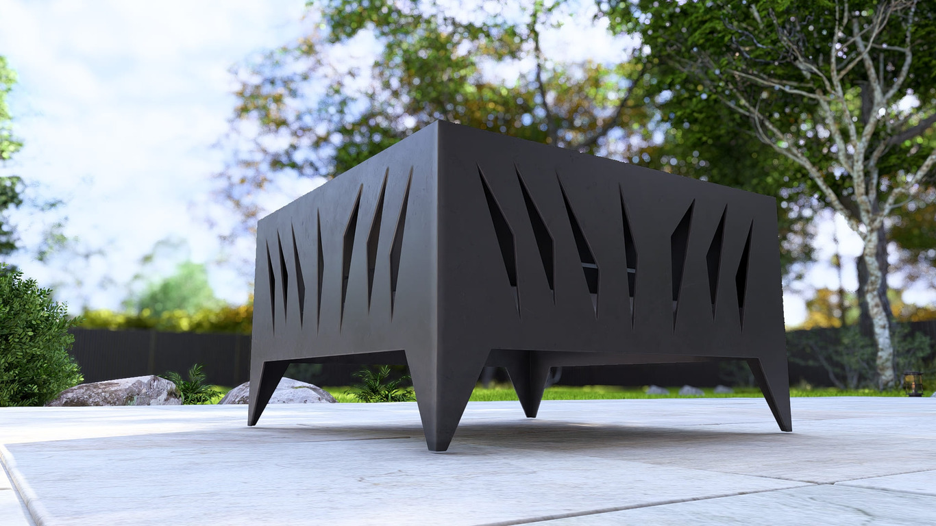 Modern Square Fire Pit V3. DXF, SVG files for plasma, laser cutting. Фото 15