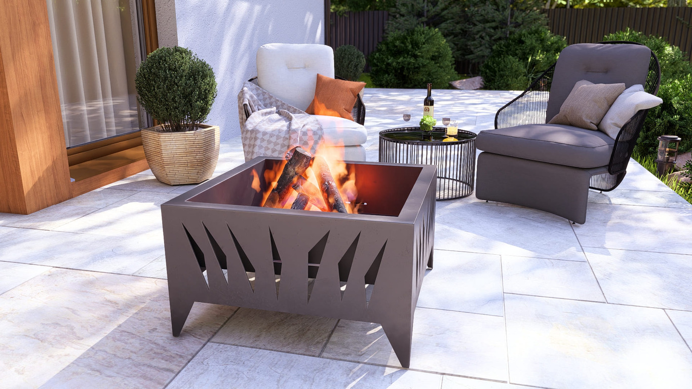 Modern Square Fire Pit V3. DXF, SVG files for plasma, laser cutting. Фото 4