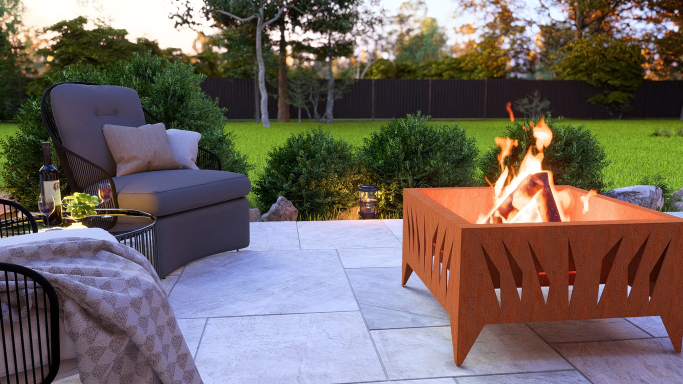 Modern Square Fire Pit V3. DXF, SVG files for plasma, laser cutting. Фото 5