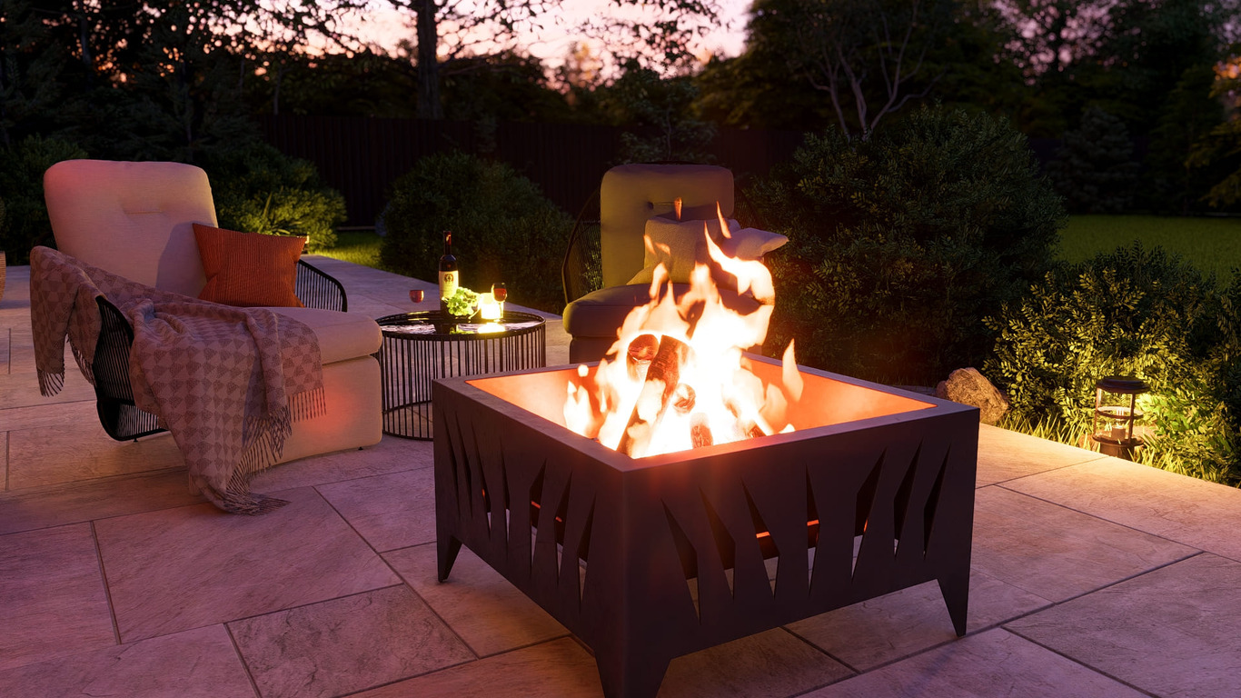 Modern Square Fire Pit V3. DXF, SVG files for plasma, laser cutting. Фото 6