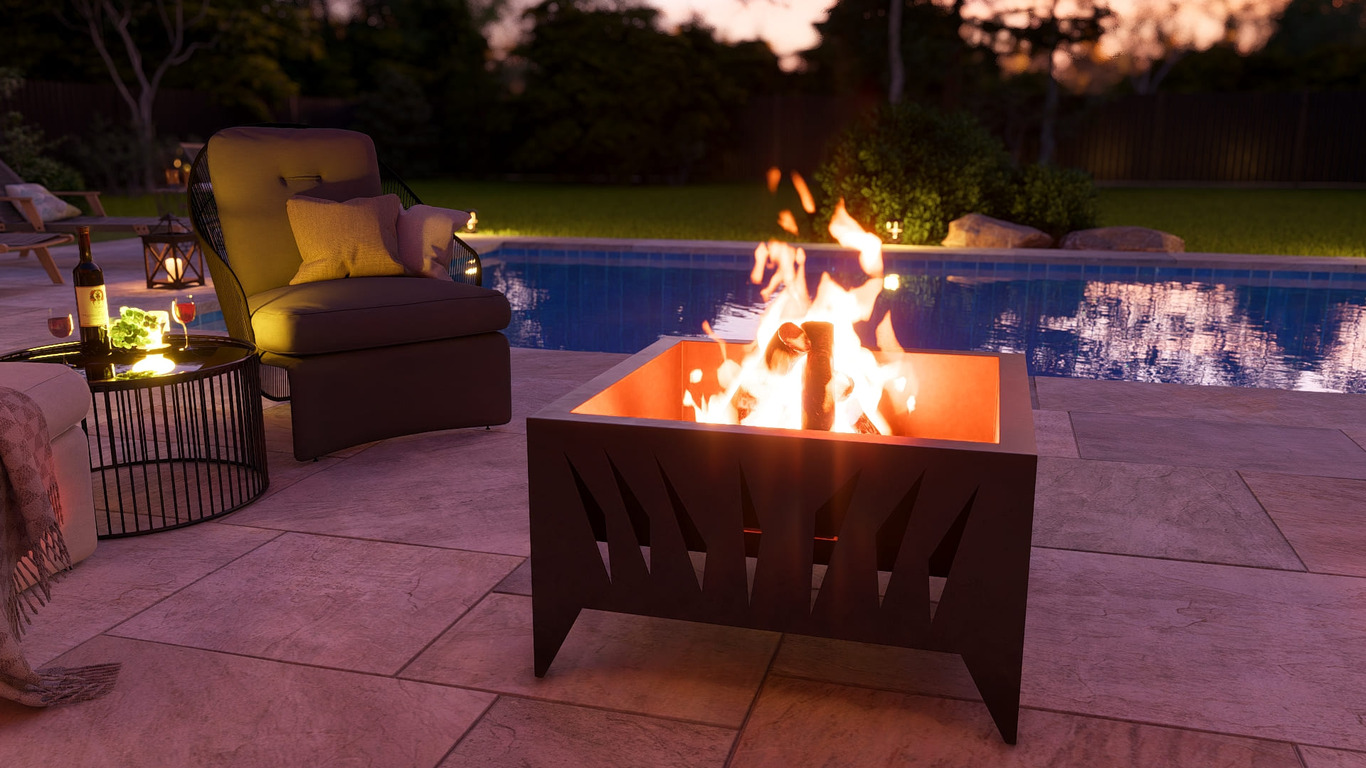 Modern Square Fire Pit V3. DXF, SVG files for plasma, laser cutting. Фото 8