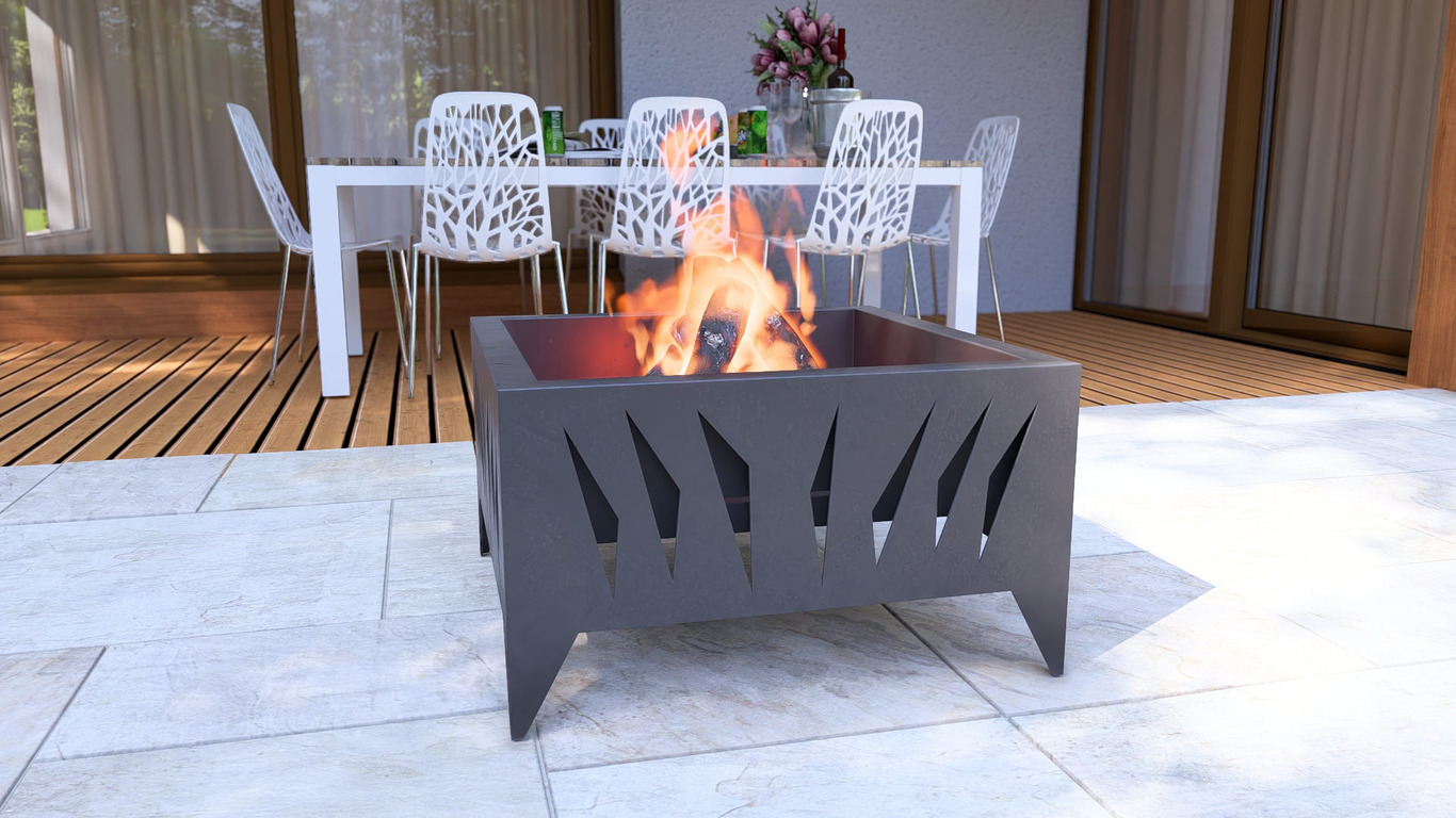 Modern Square Fire Pit V3. DXF, SVG files for plasma, laser cutting. Фото 9