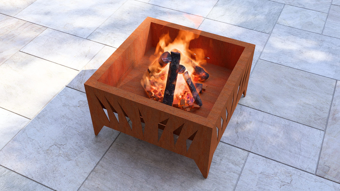 Modern Square Fire Pit V3. DXF, SVG files for plasma, laser cutting. Фото 12