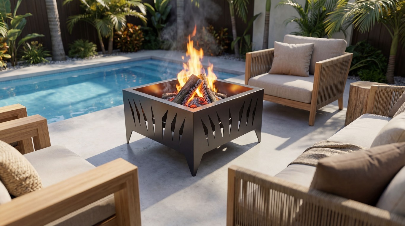 Modern Square Fire Pit V3. DXF, SVG files for plasma, laser cutting. Фото 2