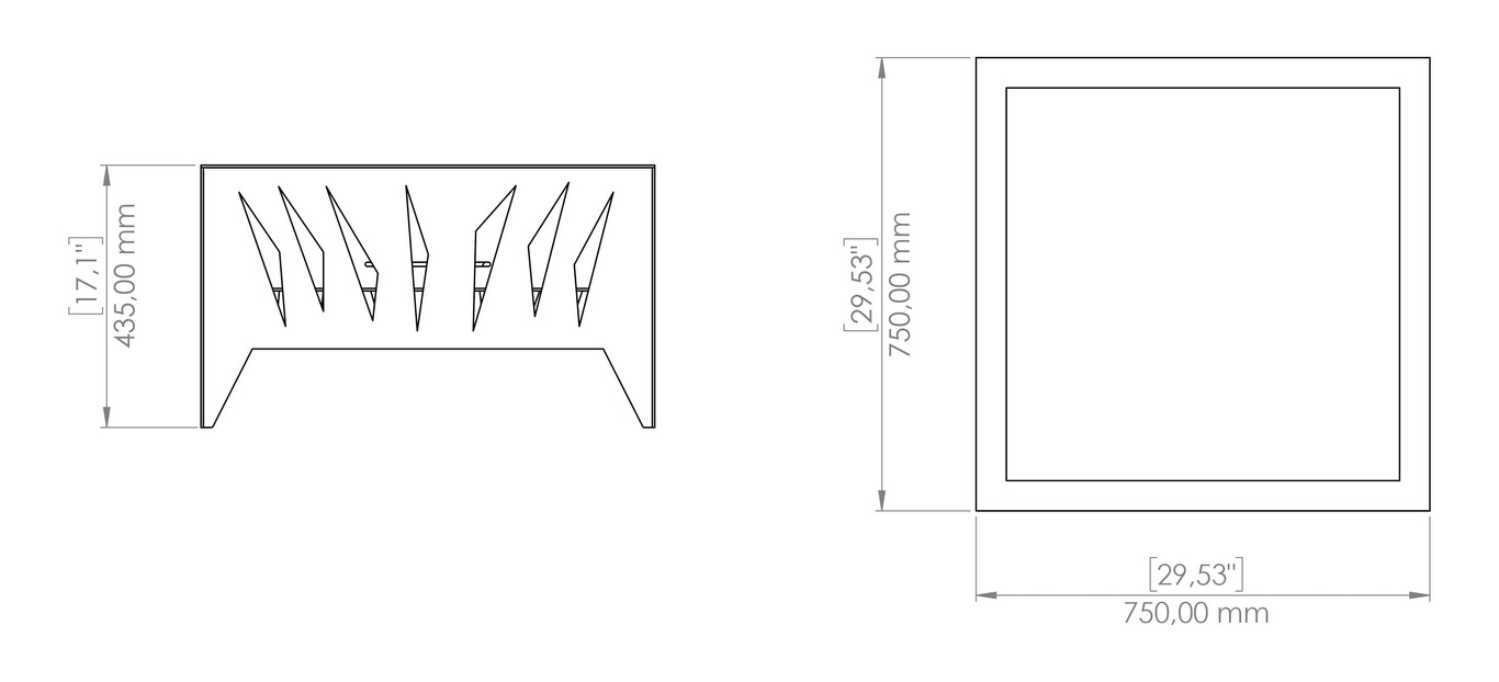 Modern Square Fire Pit V3. DXF, SVG files for plasma, laser cutting. Фото 17