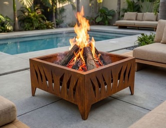Modern Square Fire Pit V3. DXF, SVG files for plasma, laser cutting