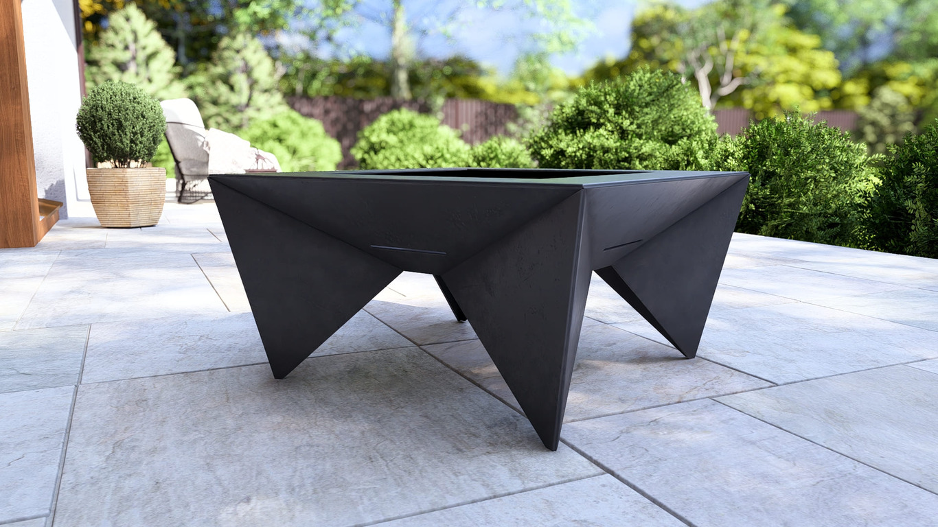 Braciere quadrato con gambe triangolari V1. File DXF, SVG per taglio plasma, laser. Фото 14