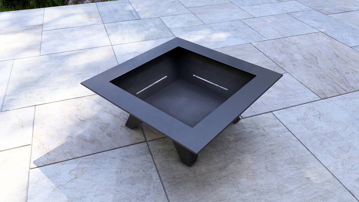 Stylish Square Fire Pit with Legs V1. DXF, SVG files for plasma, laser cutting. Фото 12