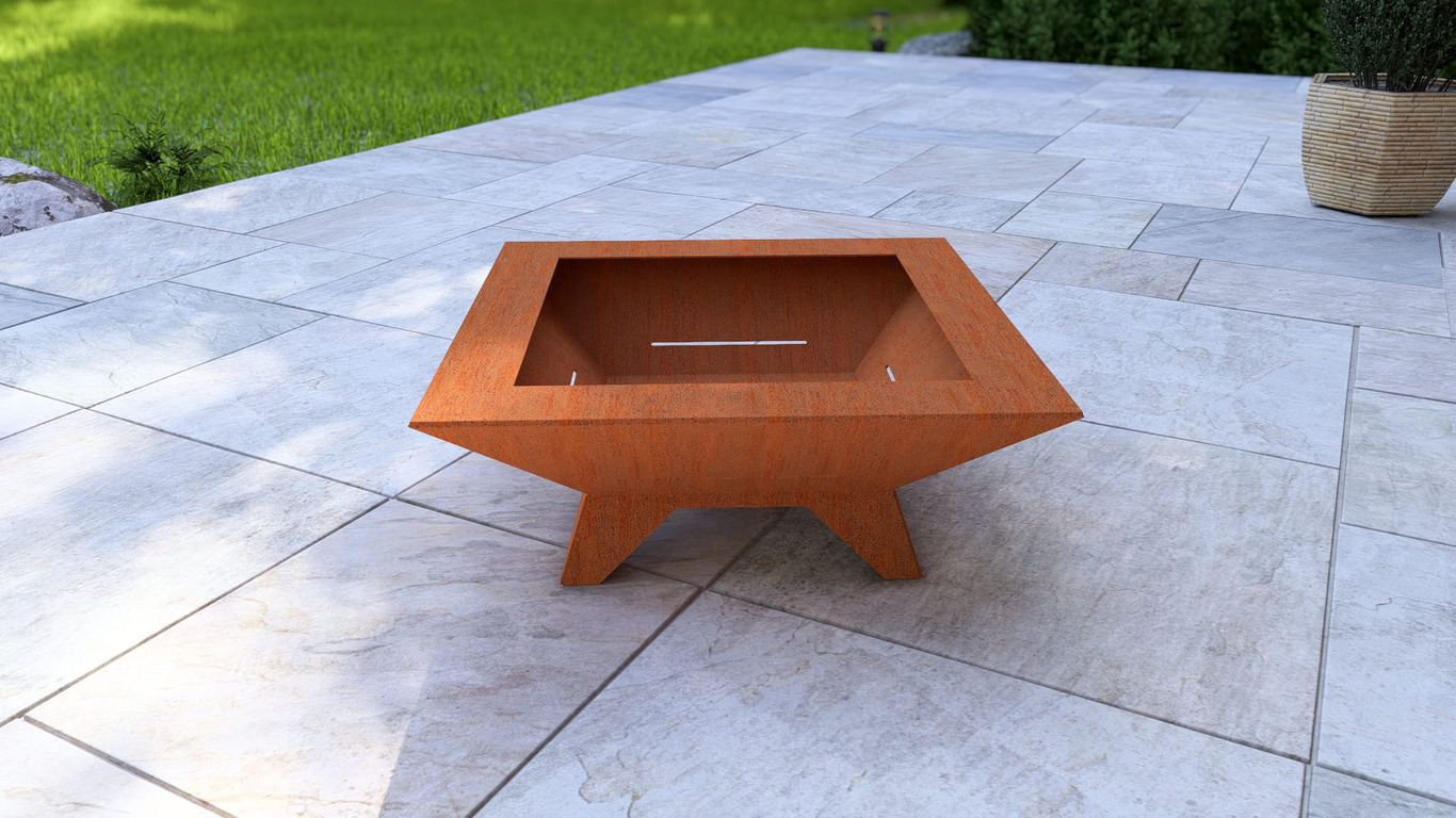 Stylish Square Fire Pit with Legs V1. DXF, SVG files for plasma, laser cutting. Фото 13