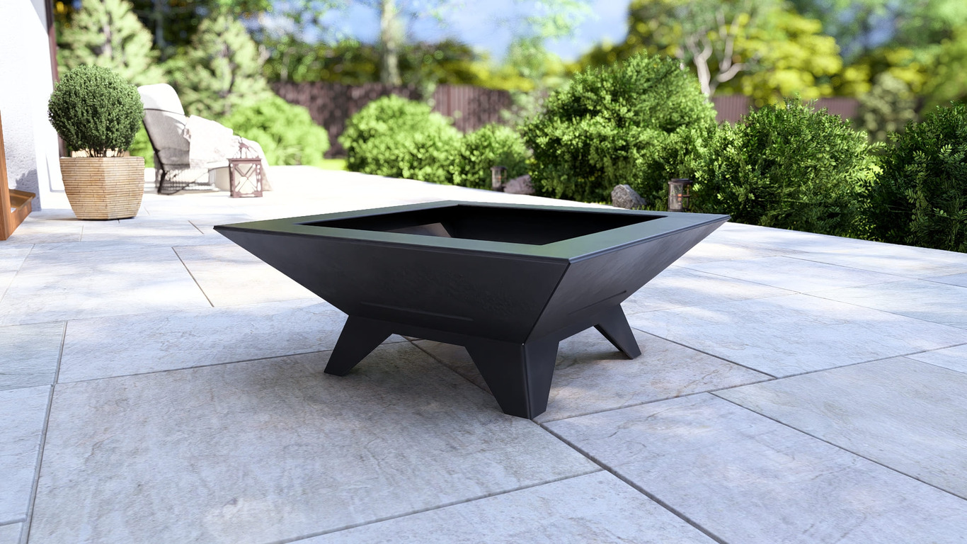 Stylish Square Fire Pit with Legs V1. DXF, SVG files for plasma, laser cutting. Фото 14