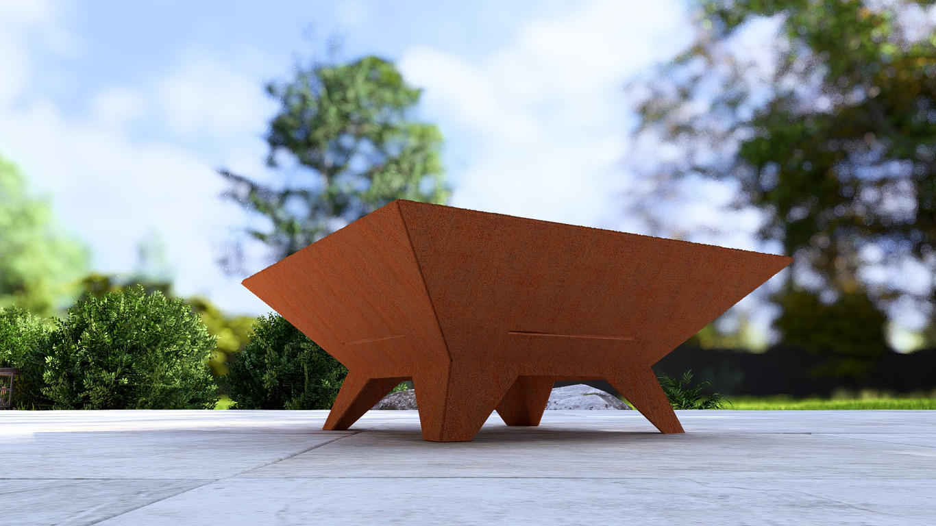 Stylish Square Fire Pit with Legs V1. DXF, SVG files for plasma, laser cutting. Фото 15